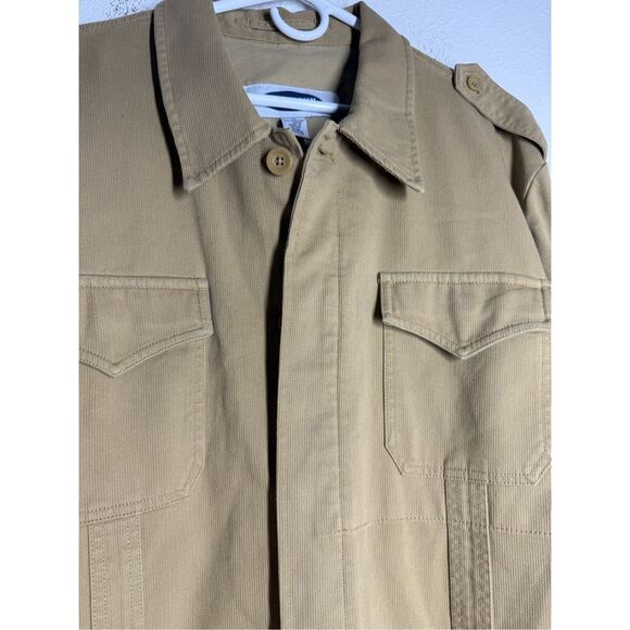 VINTAGE OLD NAVY BUTTON UP MILITARY STYLE CANVAS ENGINEER JACKET SZ XL SEE NOTES - Picture 2 of 12